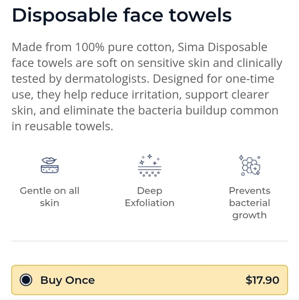 Sima Disposable Face Towels cotton 50 NEW